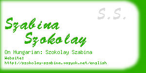 szabina szokolay business card